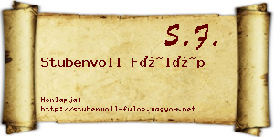Stubenvoll Fülöp névjegykártya